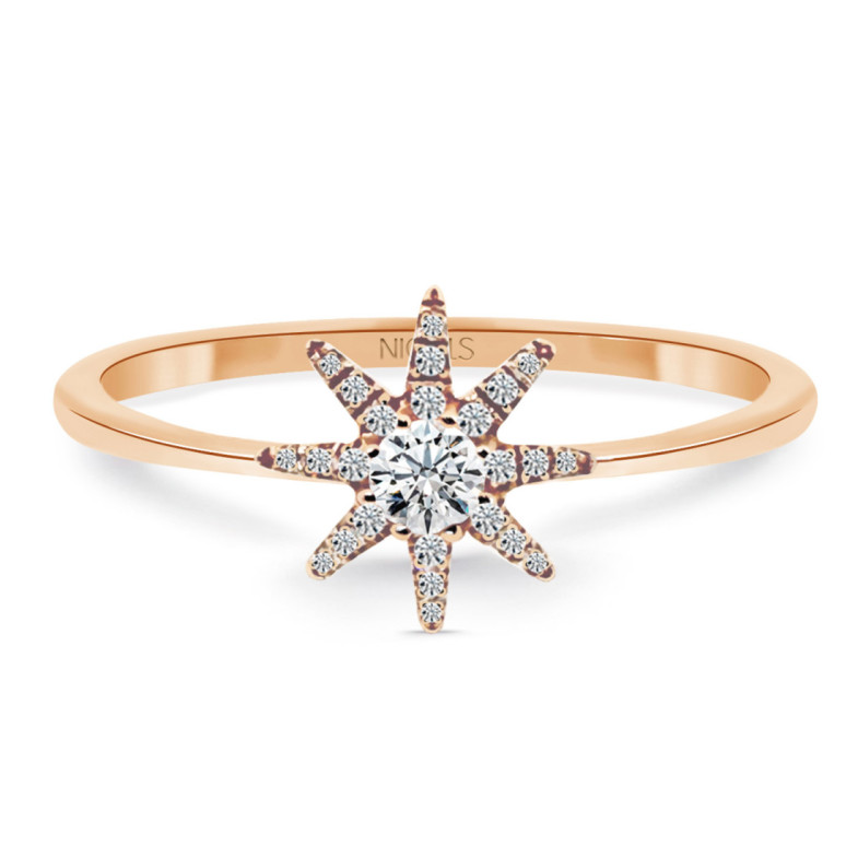 Gold Ring Star Kleine Details - Diamantringe
