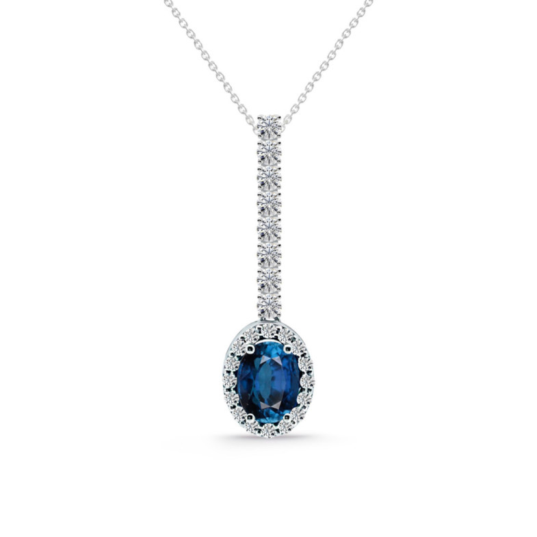 Colgante Zafiro y Diamantes Dalia Sunset 1,00ct - Blaue Steine Halsketten