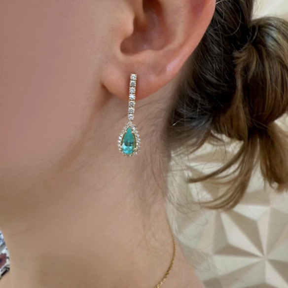 Pendientes Red Carpet Paraiba Pera - Altas jóias