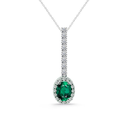 Colgante Esmeralda y Diamantes Dalia Sunset 1,00ct - Collares de Piedras Verdes