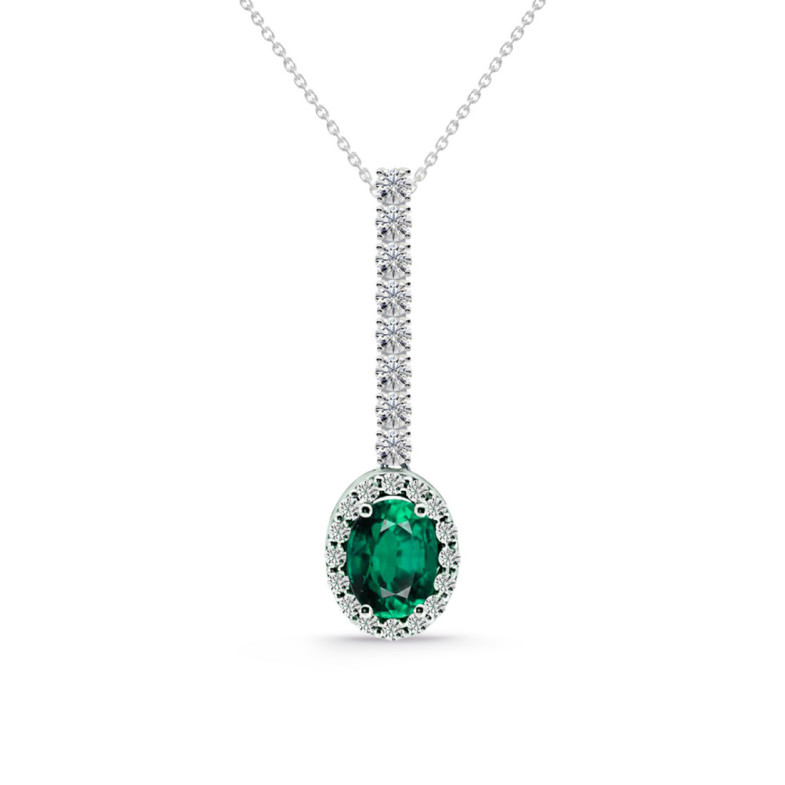 Colgante Esmeralda y Diamantes Dalia Sunset 1,00ct - Colliers en pierre verte