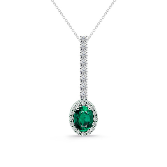 Colgante Esmeralda y Diamantes Dalia Sunset 1,00ct - Collares de Piedras Verdes
