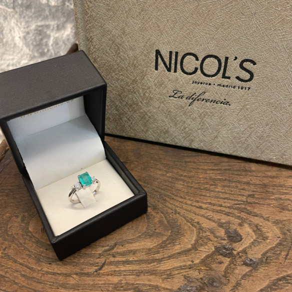Sunset Emerald and Diamond Ring 0.95ct. - Jewelry