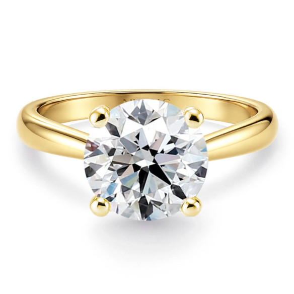Engagement Ring 1.5 Ct Nicole Yellow Gold - Diamond Rings 1 CT