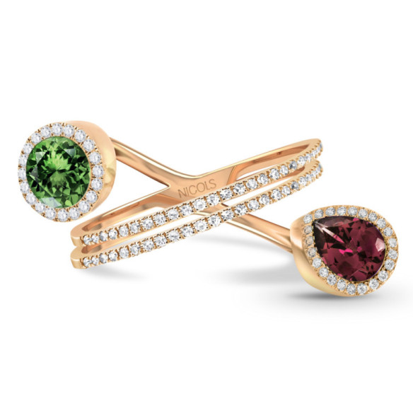 Ruby and Diamond Octopus Ring - Ruby Rings