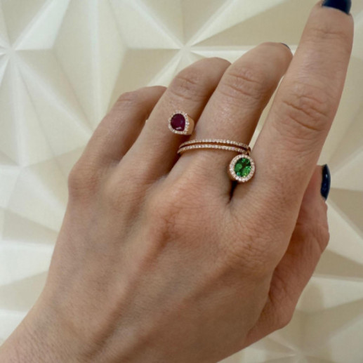 Anillo Rubí y Diamantes Octopus - Rubinringe 2