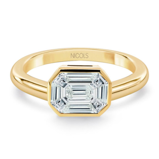Anillo Diamantes 0.55 Ct Talla Esmeralda Vrait Horizontal - Anillos de Diamantes