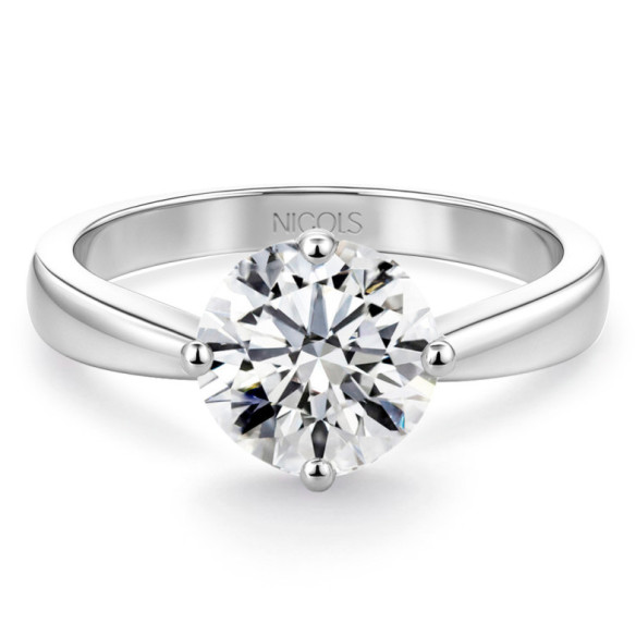 Anillo Compromiso Jackie Twisted Oro Blanco (18K) Con Diamante 0.95Ct - Blanc or blanc solitaire