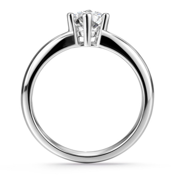 Anillo solitario 0,95 ct Jackie Twisted Oro Blanco - Solitarios de Oro Blanco