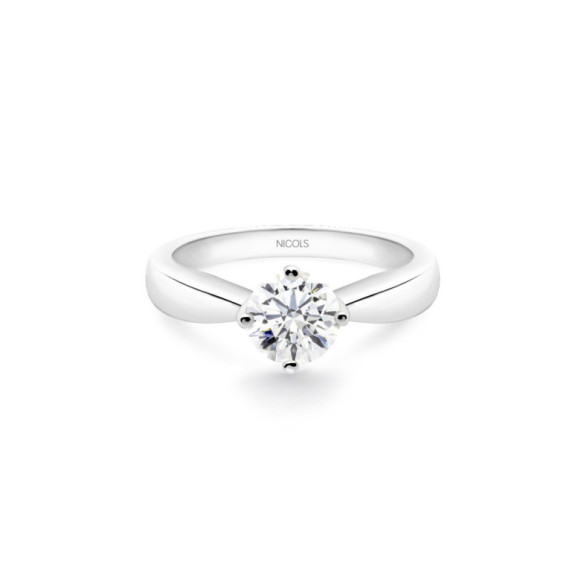 Anillo solitario 0,95 ct Jackie Twisted Oro Blanco - Solitarios de Oro Blanco