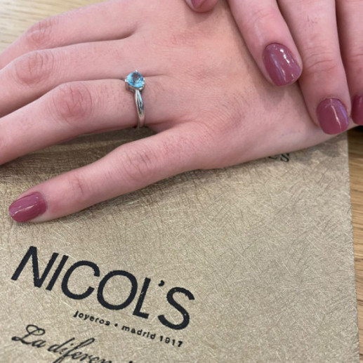 Anillo Zircón Azul Corazón Color Heart 0.90Ct - Anéis Outras pedras preciosas 2