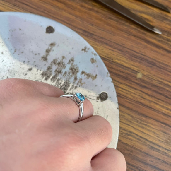 Anillo Zircón Azul Corazón Color Heart 0.90Ct - Ringe andere Edelsteine