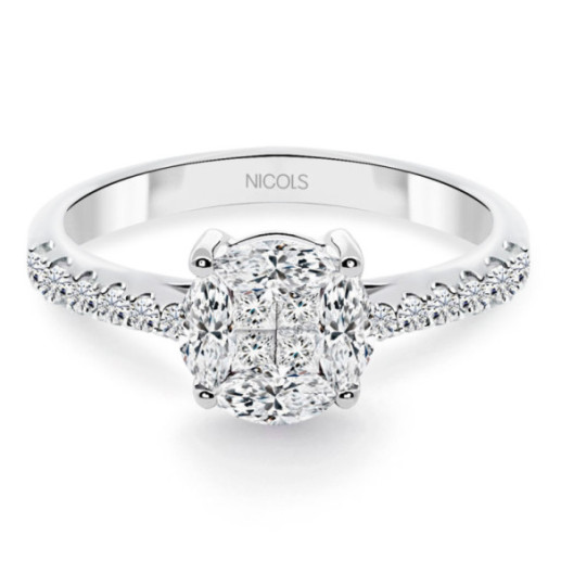 Roseton Diamond Ring 0.97 Ct Diamond Classic - Brillant