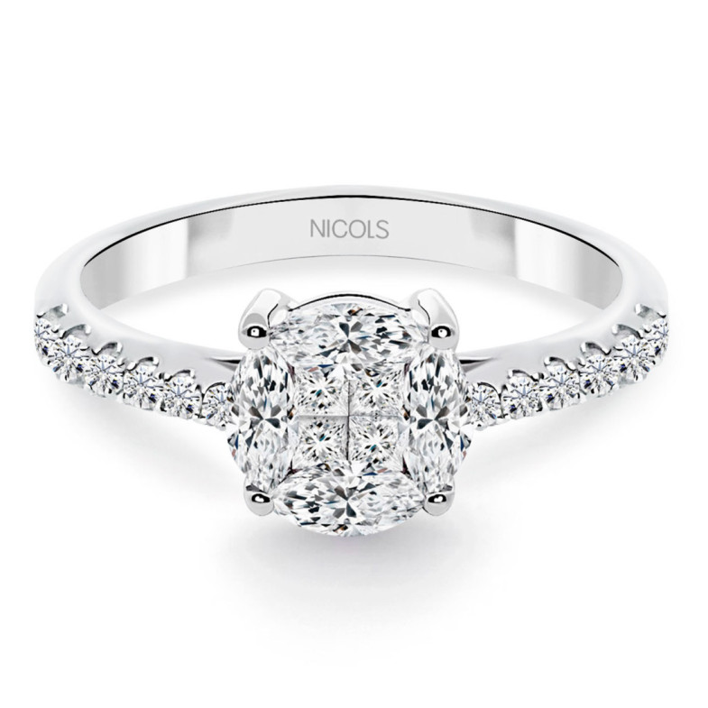 Roseton Diamond Ring 0.97 Ct Diamond Classic - Brillant