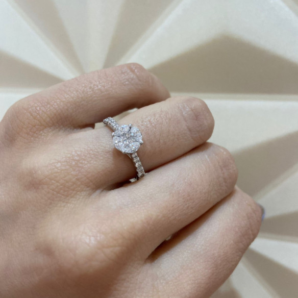 Roseton Diamond Ring 0.97 Ct Diamond Classic - Brillant