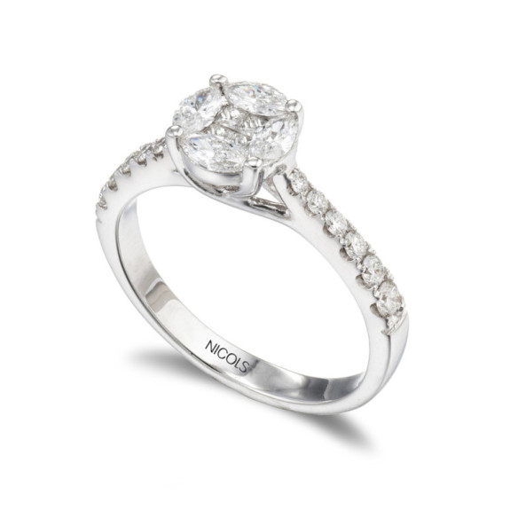 Roseton Diamond Ring 0.97 Ct Diamond Classic - Brillant