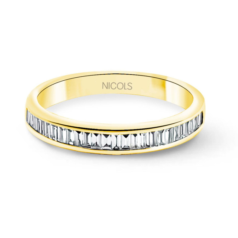 Anillo Alianza Abelia Oro Amarillo - Schnitzen von Baguette