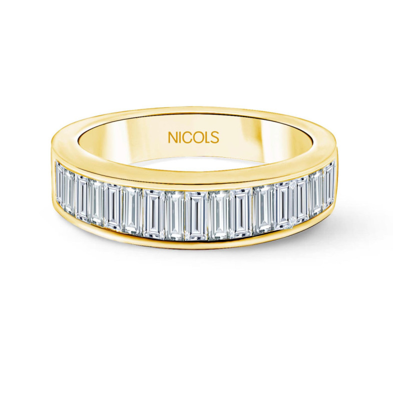 Abelia Wedding Ring Yellow Gold 1.40 Ct 32810011015 - Carving baguette