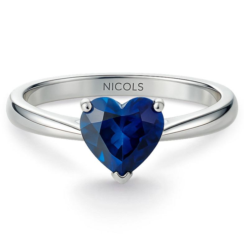Anillo Zafiro Corazón SANGRE AZUL 0.80ct - Anillos de Zafiro