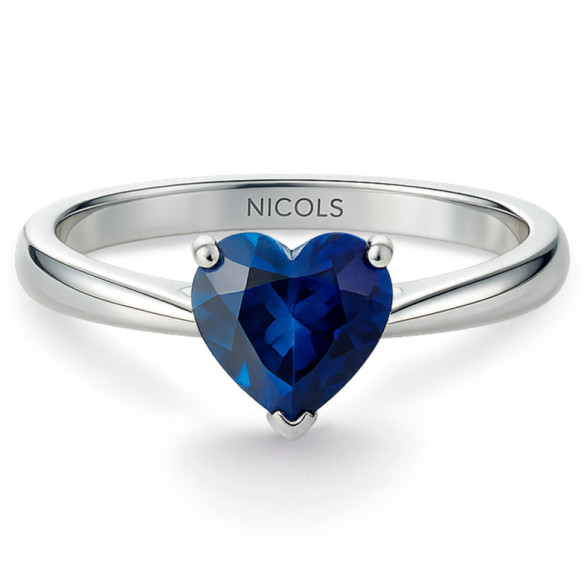 Anillo Zafiro Corazón SANGRE AZUL 0.80ct - Anillos de Zafiro