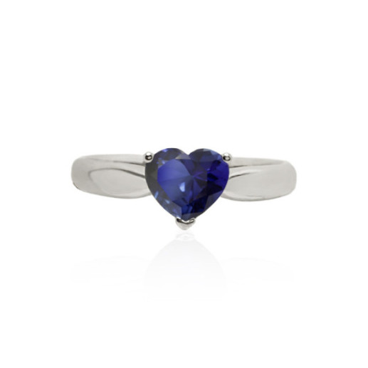 Anillo Zafiro Corazón SANGRE AZUL 0.80ct - Anillos de Zafiro 2