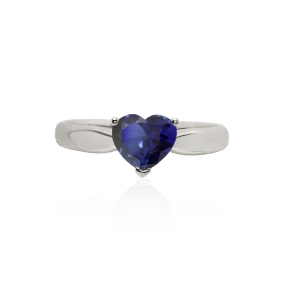 Anillo Zafiro Corazón SANGRE AZUL 0.80ct - Anillos de Zafiro