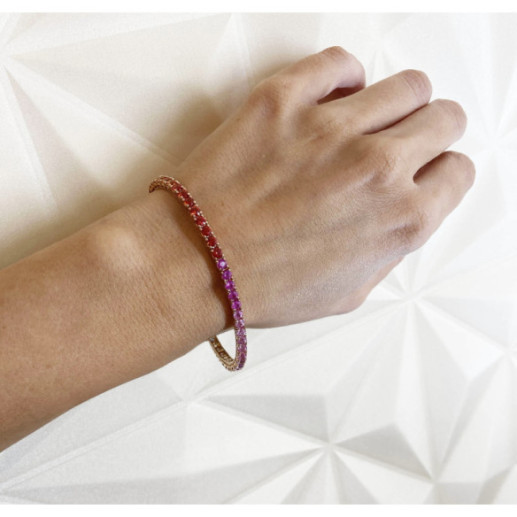 Pulsera Zafiros Colores Oro Rosa Rainbow - Pulseras Piedras Color 2