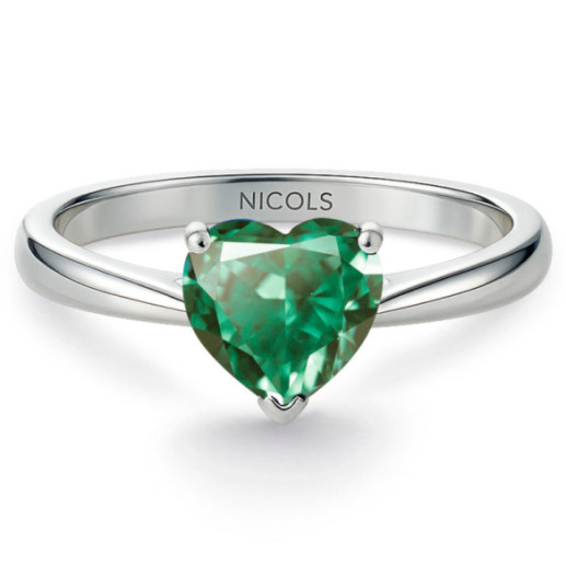 Anillo Turmalina Verde Corazón Color Heart 0.90Ct - Ringe andere Edelsteine