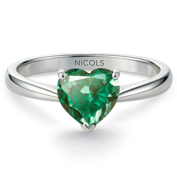 Anillo Turmalina Verde Corazón Color Heart 0.90Ct - Anéis Outras pedras preciosas