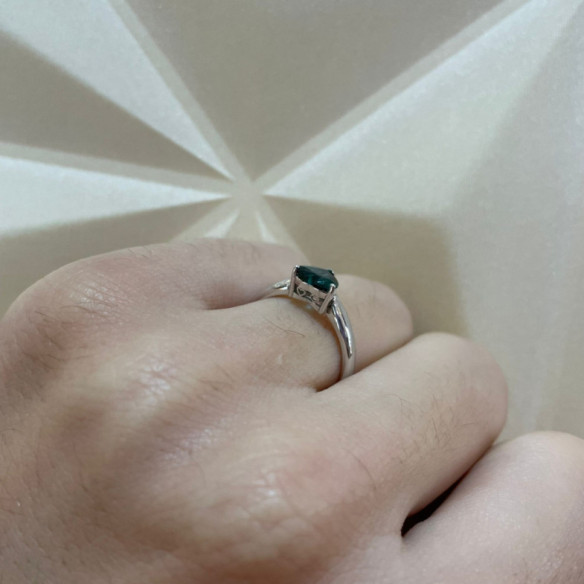 COLOR HEART Green Tourmaline Ring 0.90ct - Rings other precious stones