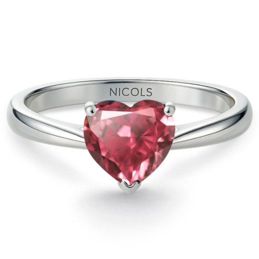 Anillo Turmalina Rosa Corazón Color Heart 0.90Ct - Anillos Otras Piedras Preciosas