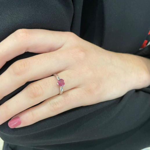 Anello in turmalina cuore rosa cuore 0.90CT - Anelli altre pietre preziose 2