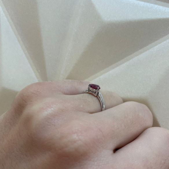 Anillo Turmalina Rosa Corazón Color Heart 0.90Ct - Anillos Otras Piedras Preciosas