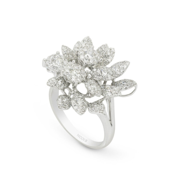 Multiple Leaf Diamond Ring - Brilliant Cut