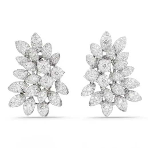 Pendientes Diamantes Hojas Múltiple - lungo