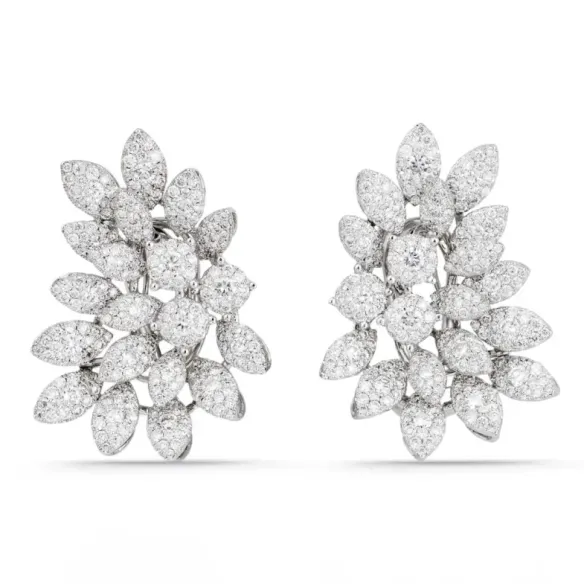 Pendientes Diamantes Hojas Múltiple - largos