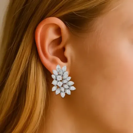 Pendientes Diamantes Hojas Múltiple - largos 2