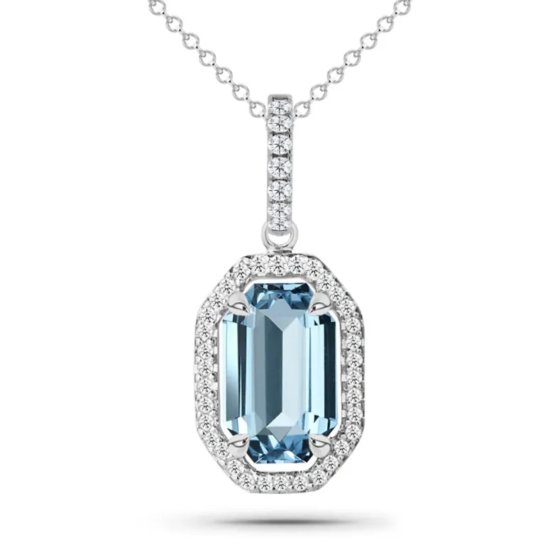 Perfect Geometry Topaz Necklace - Blue Stone Pendants