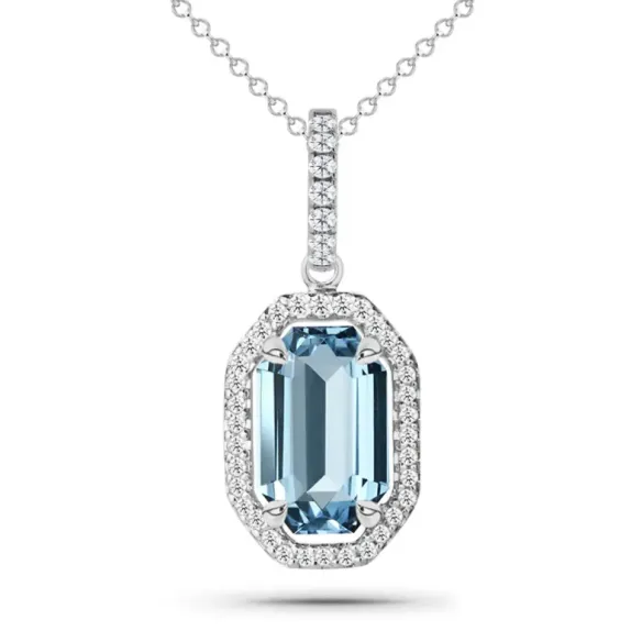 Perfect Geometry Topaz Necklace - Blue Stone Pendants