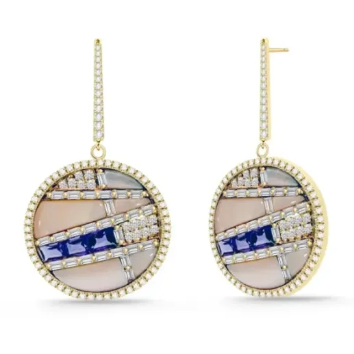 Pendientes Sol Naciente Oro Rosa - Pendientes Otras Piedras de Colores