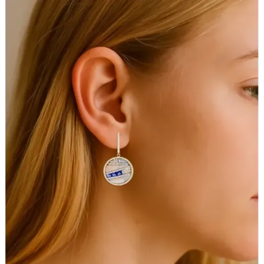 Pendientes Sol Naciente Oro Rosa - Pendientes Otras Piedras de Colores 2