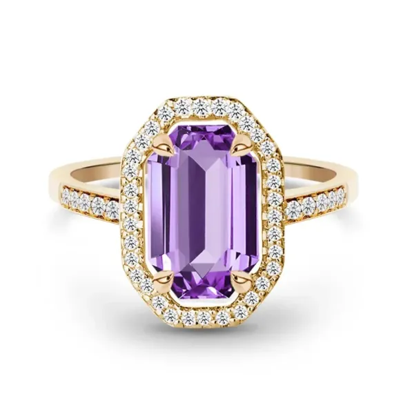 Anillo Amatista Geometría Perfecta - Anillos Otras Piedras Preciosas
