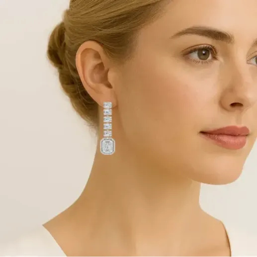 Minerva Red Carpet Diamond Earrings - largos 2
