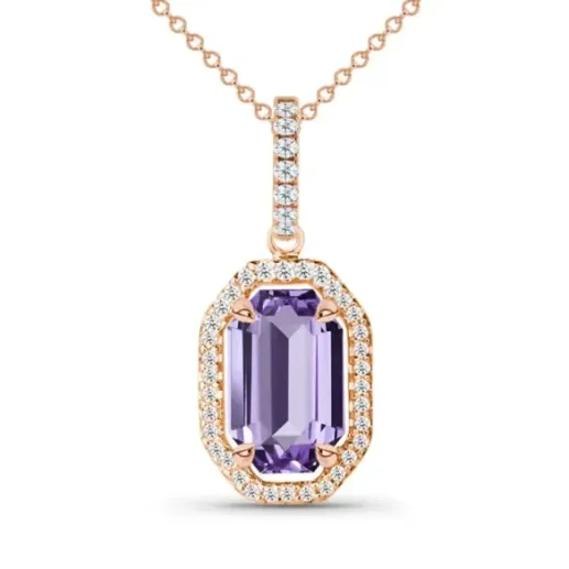 Perfect Geometry Amethyst Necklace - Pendants Other colorful stones