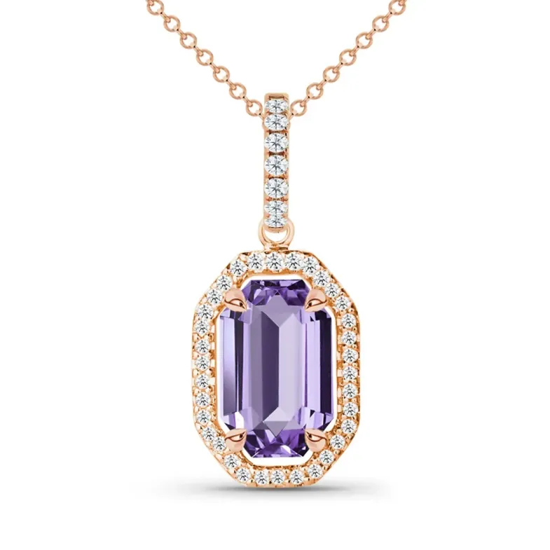 Perfect Geometry Amethyst Necklace - Pendants Other colorful stones