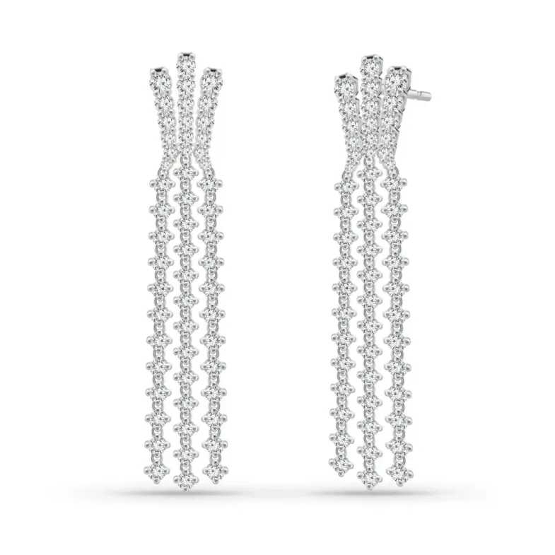 Pendientes Diamantes Triple Riviere Constelación - Pendientes de Diamantes