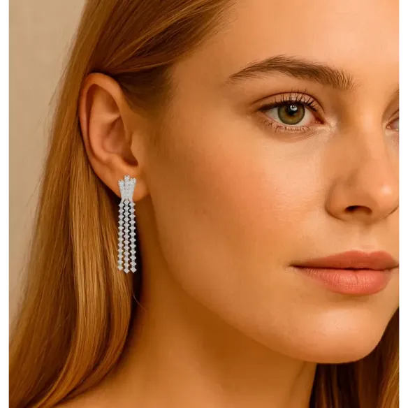 Pendientes Diamantes Triple Riviere Constelación - Pendientes de Diamantes