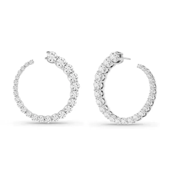 Pendientes Riviere círculo disminución Solstice - Pendientes de Diamantes