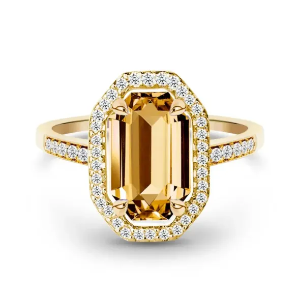 Anillo Citrino Geometría Perfecta - Anillos Otras Piedras Preciosas