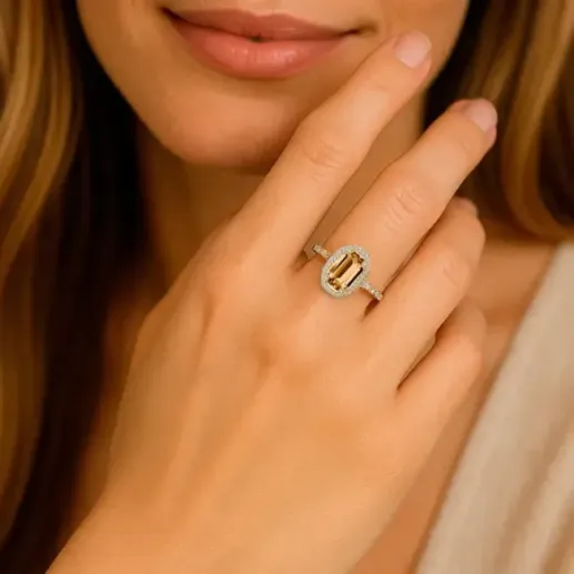 Anillo Citrino Geometría Perfecta - Anillos Otras Piedras Preciosas 2